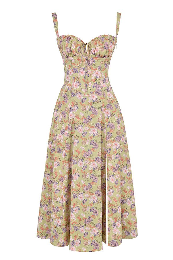 Women's Floral Midi Dress | Summer Corset-17