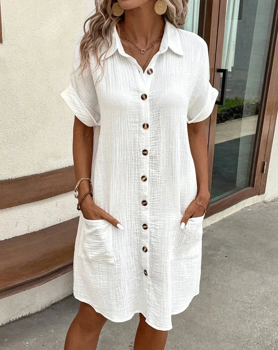 Women's Summer Shirt Dress | Casual Button Down-1
