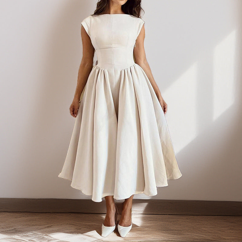 Women's Elegant A-Line Midi Dress | Fit & Flare-3