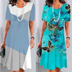 Women's A-Line Midi Dress | Short Sleeve Casual-9
