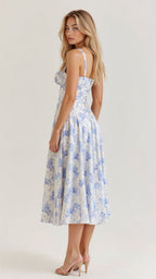 Women's Floral Midi Dress | Summer Corset-8