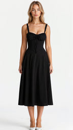 Women's Floral Midi Dress | Summer Corset-3