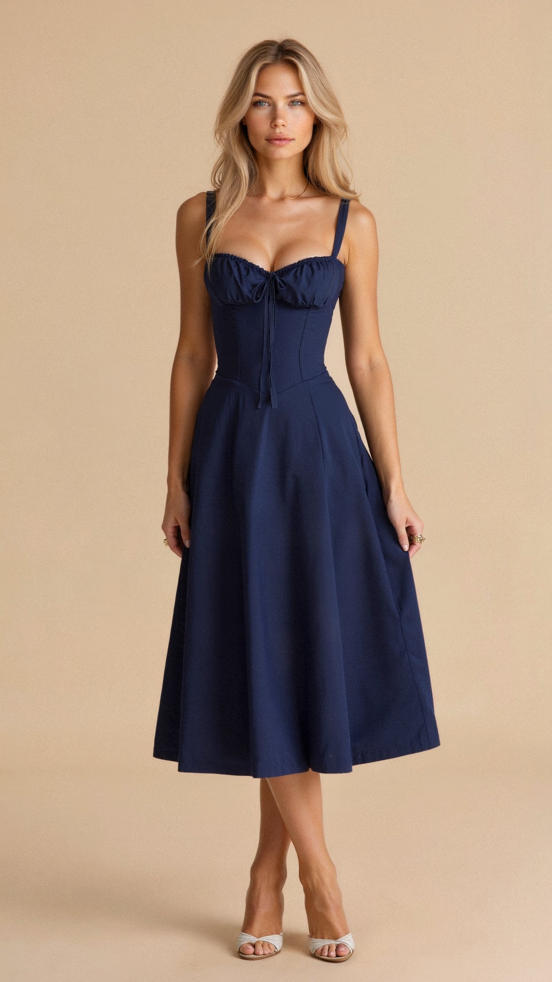 Women's Floral Midi Dress | Summer Corset-15