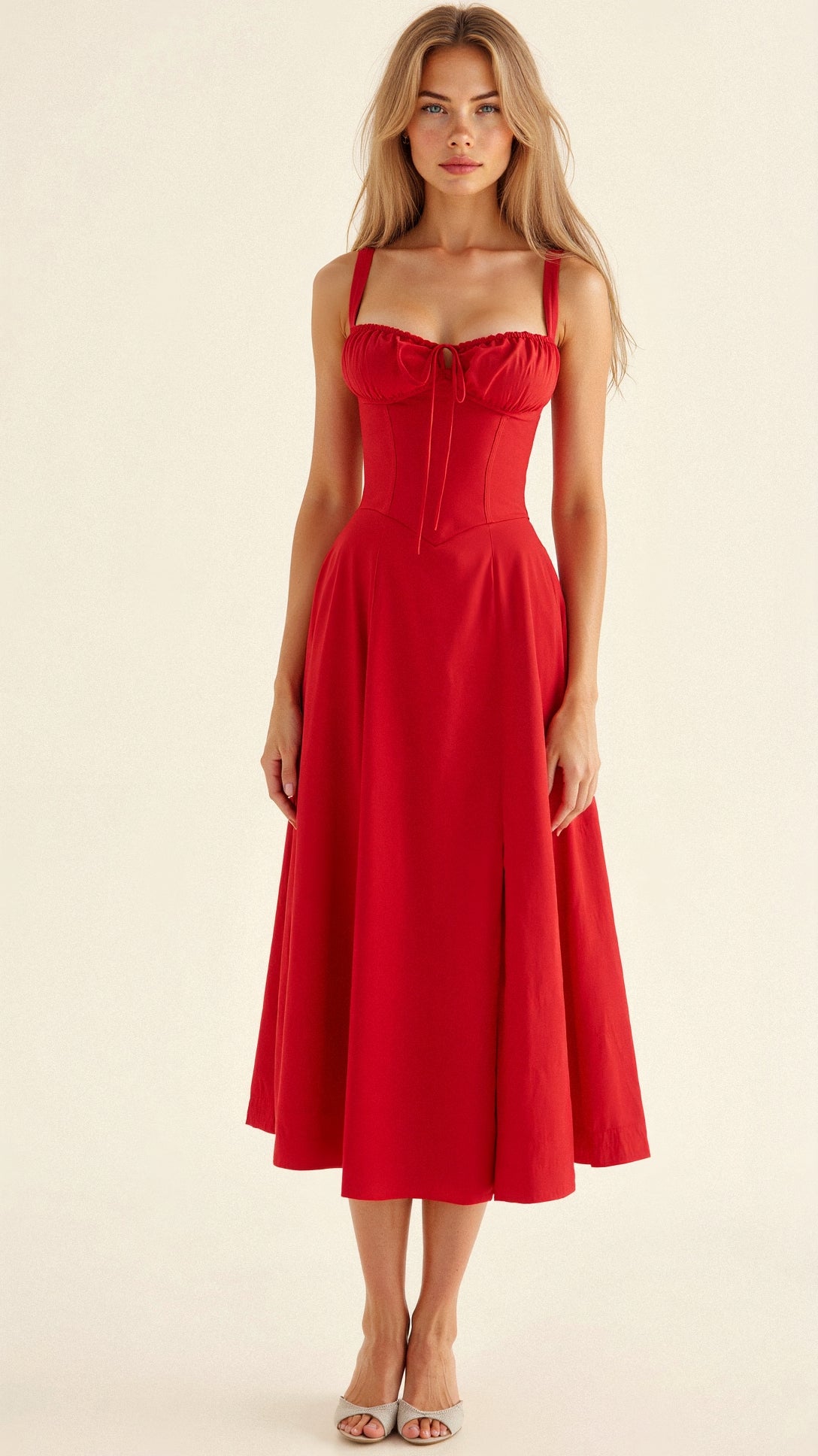 Women's Floral Midi Dress | Summer Corset-11
