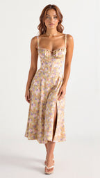 Women's Floral Midi Dress | Summer Corset-1