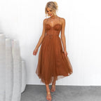 Women's Cocktail Midi Dress | A-Line Elegant-1