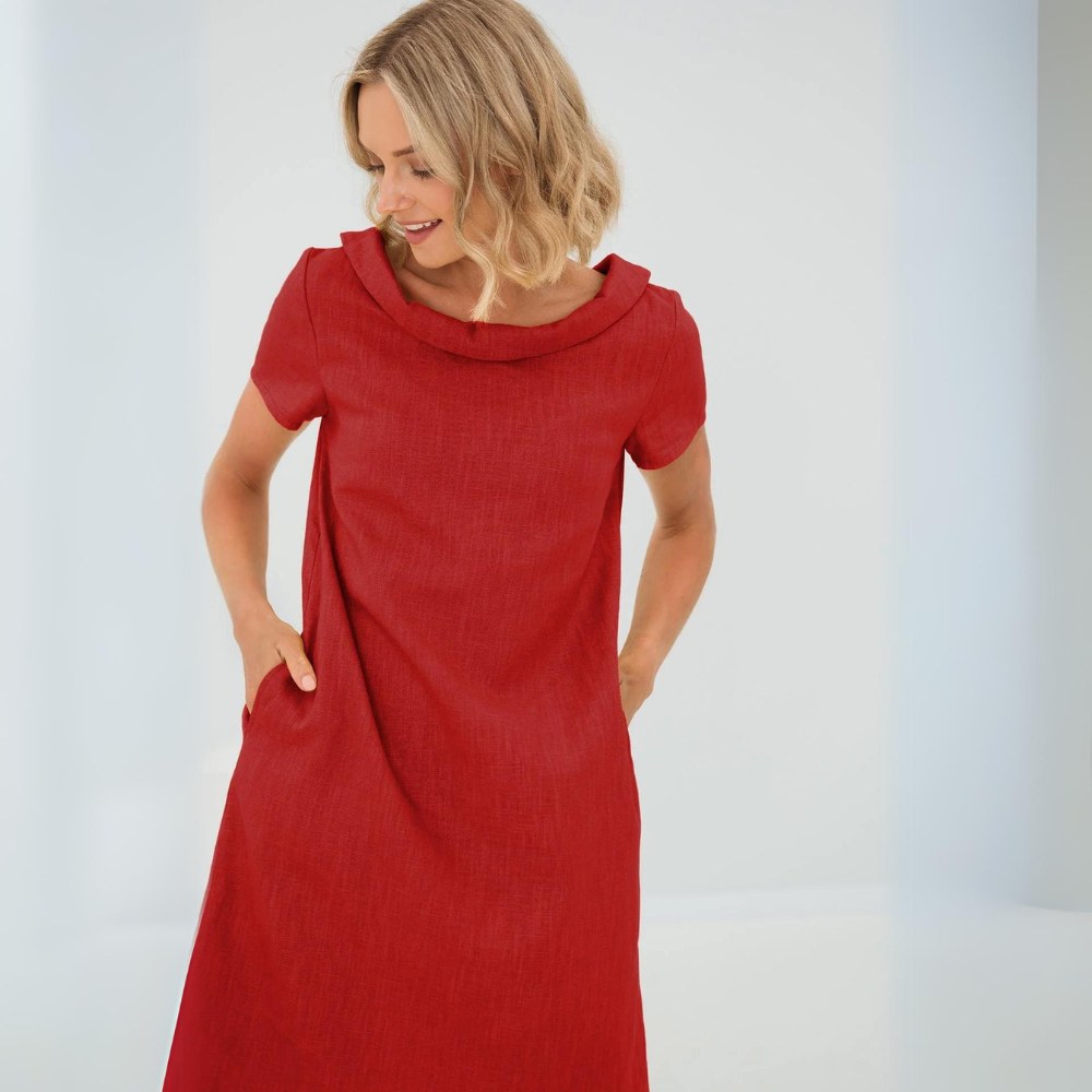Women's Summer Midi Dress | Casual Shift-12