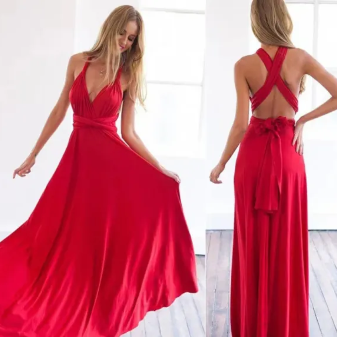 Women's Wrap Maxi Dress | Open Back Boho-13