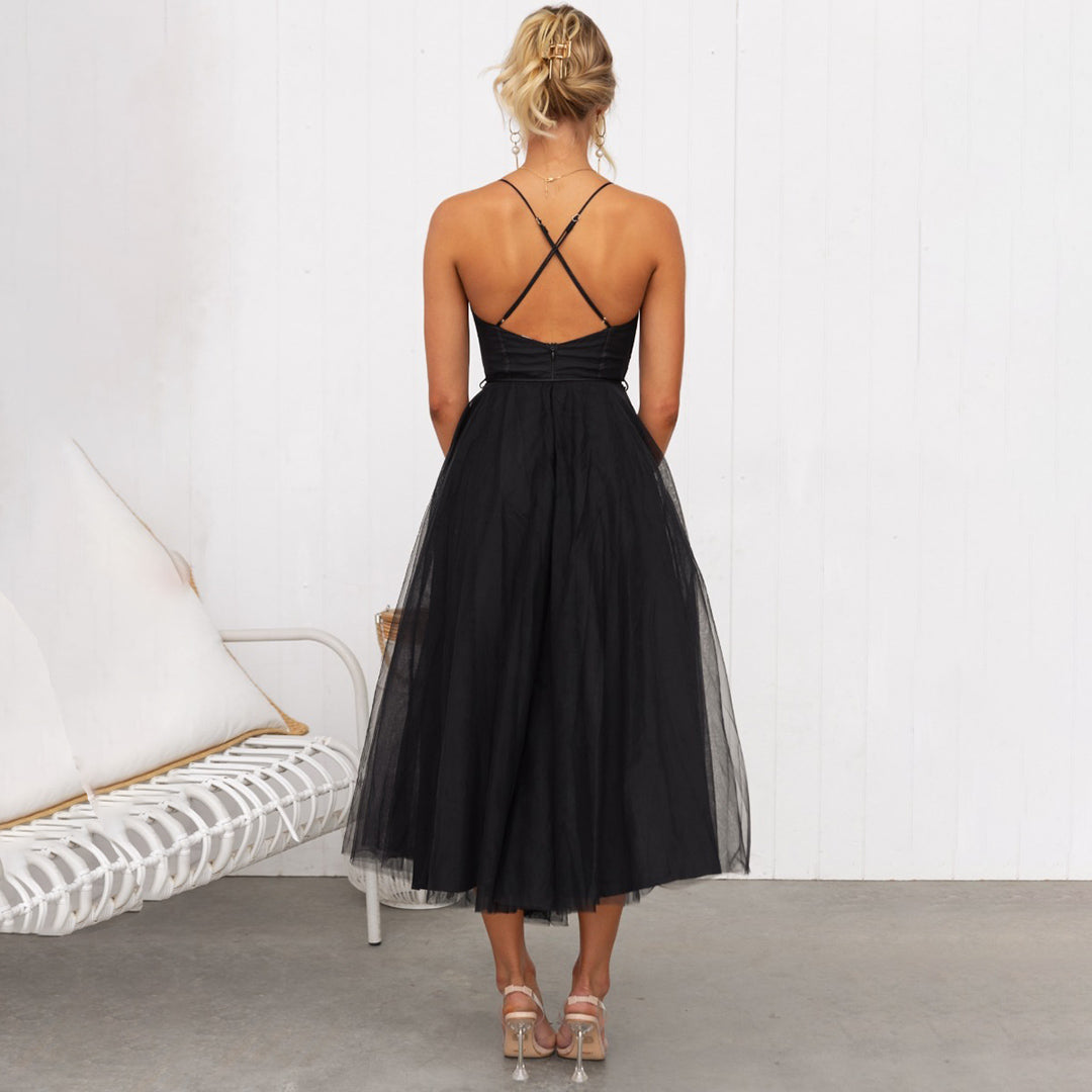 Women's Cocktail Midi Dress | A-Line Elegant-4