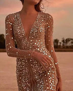 Women's Sequin Mini Dress | Wrap V-Neck-2