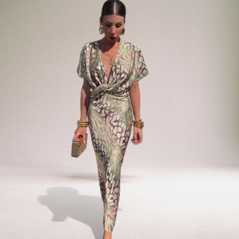 Women's V-Neck Maxi Dress | Evening Party-1