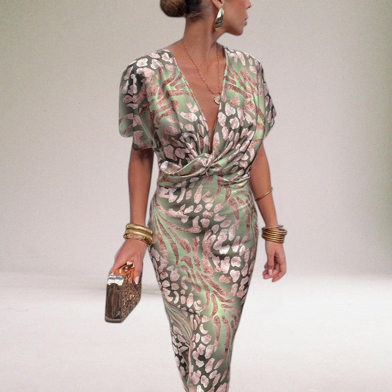 Women's V-Neck Maxi Dress | Evening Party-2
