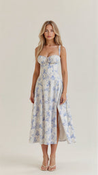 Women's Floral Midi Dress | Summer Corset-7