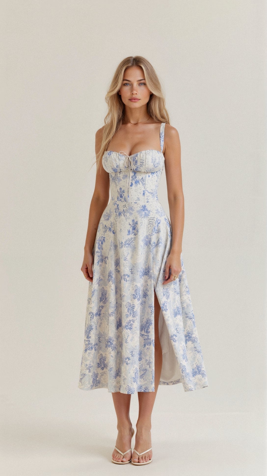 Women's Floral Midi Dress | Summer Corset-7