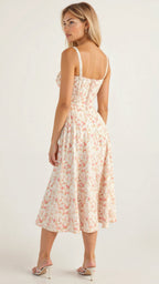 Women's Floral Midi Dress | Summer Corset-6