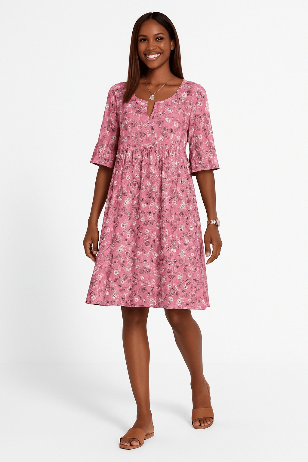 Women's Floral Midi Dress | Summer Boho A-Line-1