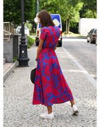 Women's Floral Wrap Midi Dress | Summer V-Neck-6