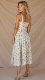 Women's Floral Midi Dress | Summer Corset-10