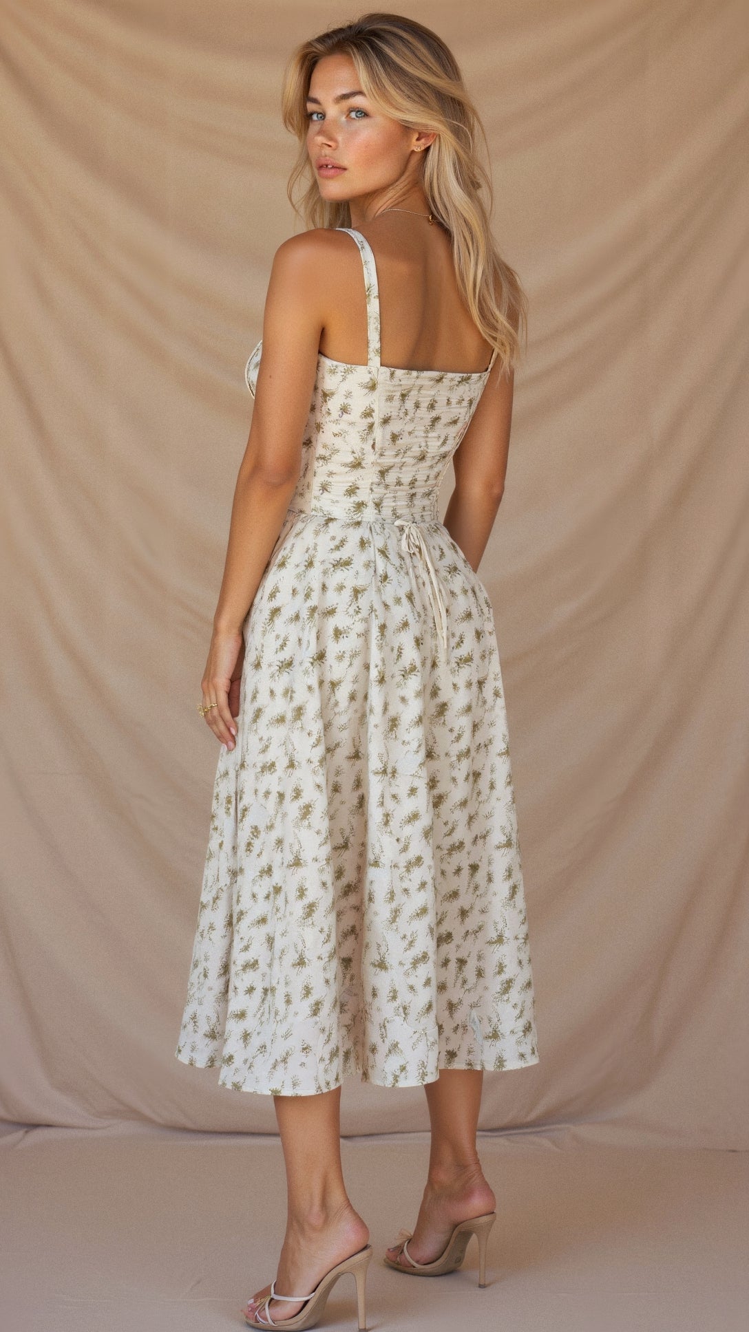 Women's Floral Midi Dress | Summer Corset-10
