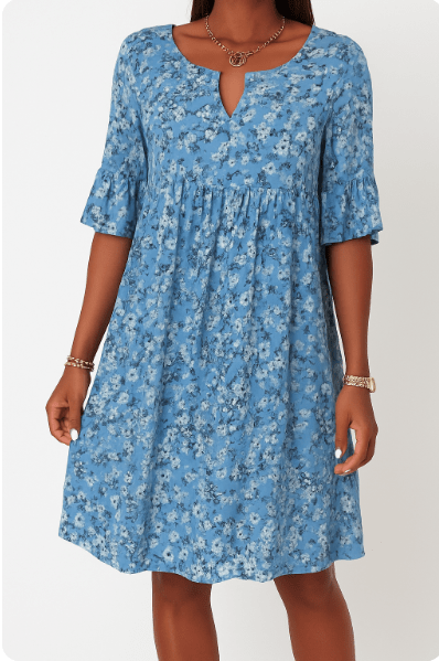 Women's Floral Midi Dress | Summer Boho A-Line-5