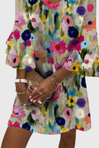 Women's Floral Boho Mini Dress | Summer Ruffle-2