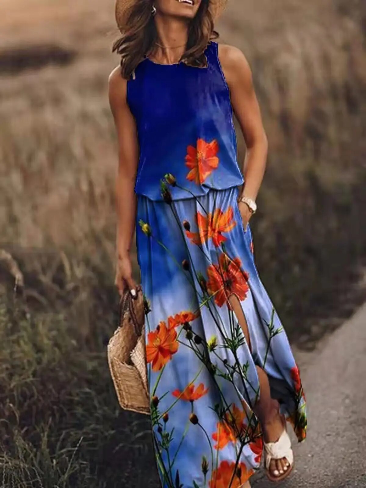 Women's Floral Maxi Dress | Summer Boho-2