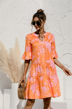 Women's Floral Mini Dress | Summer Ruffle Boho-1