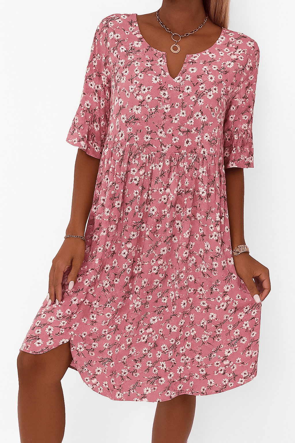 Women's Floral Midi Dress | Summer Boho A-Line-2