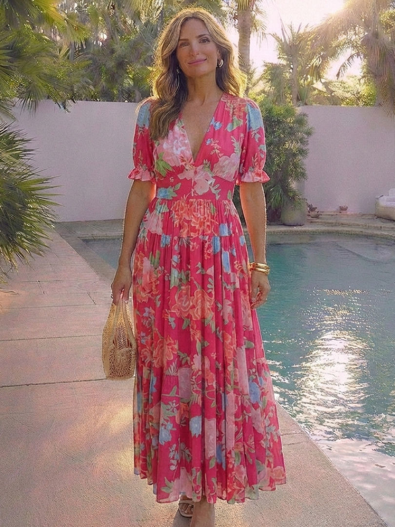 Women's Floral Midi Dress | Summer Wedding Guest-7