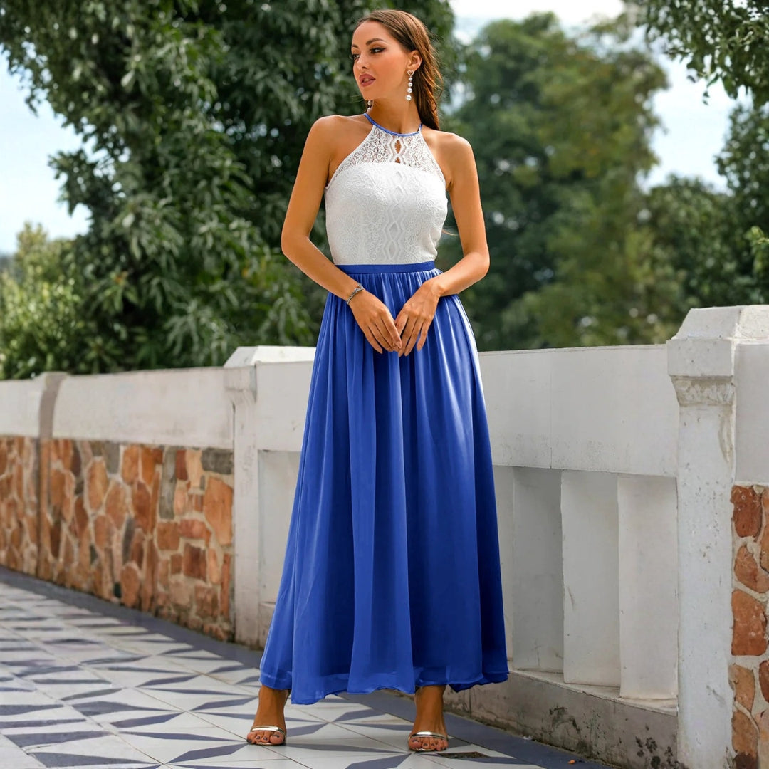 Women's Wedding Guest Maxi Dress | Lace Evening-8