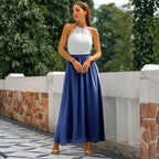 Women's Wedding Guest Maxi Dress | Lace Evening-4