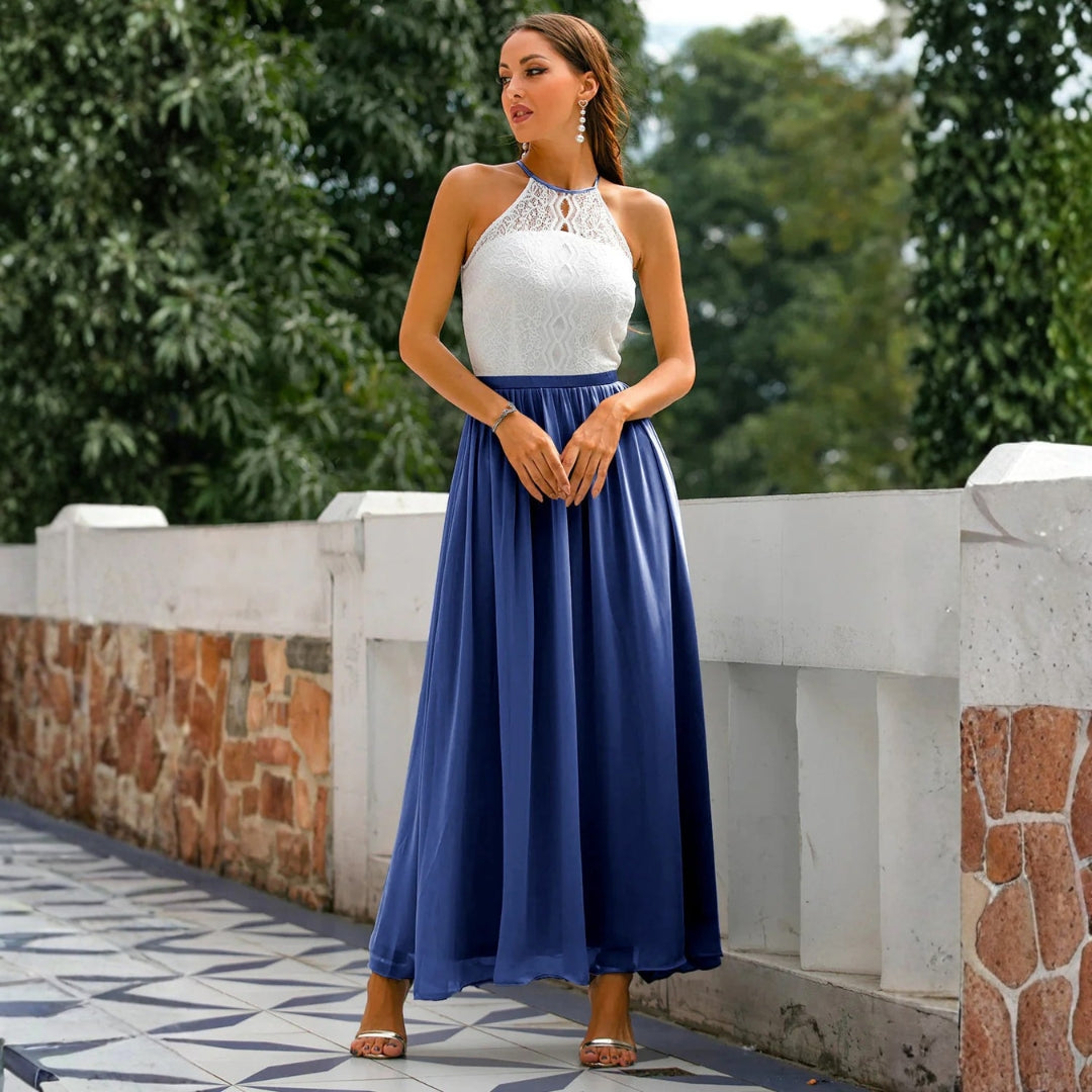 Women's Wedding Guest Maxi Dress | Lace Evening-4
