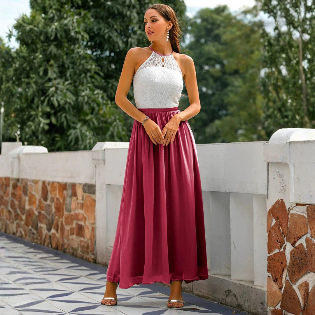 Women's Wedding Guest Maxi Dress | Lace Evening-2