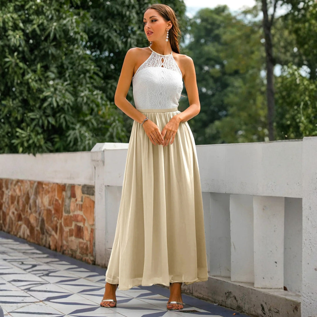 Women's Wedding Guest Maxi Dress | Lace Evening-3