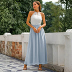 Women's Wedding Guest Maxi Dress | Lace Evening-5