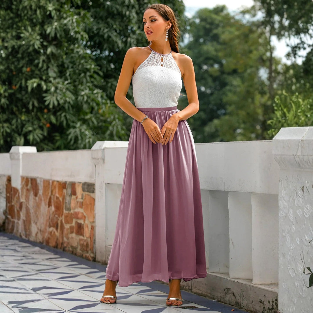 Women's Wedding Guest Maxi Dress | Lace Evening-9