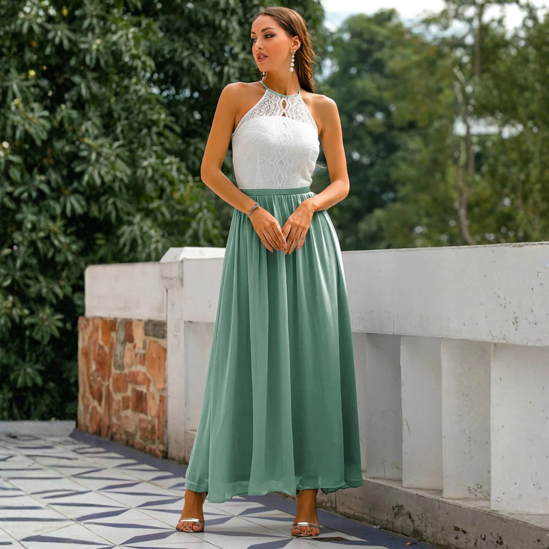 Women's Wedding Guest Maxi Dress | Lace Evening-7