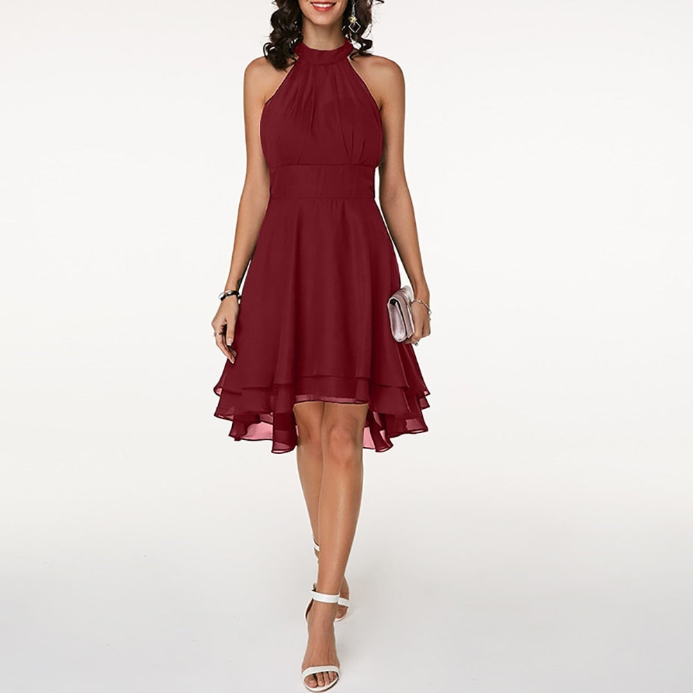 Women's Halter Midi Dress | Cocktail Party-1