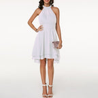 Women's Halter Midi Dress | Cocktail Party-8