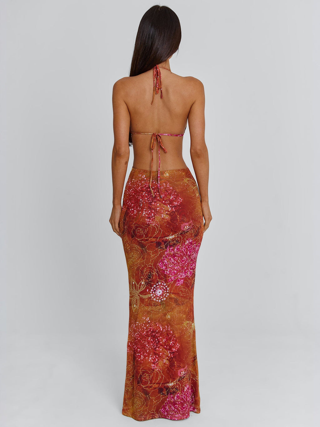Women's Floral Maxi Dress | Bodycon Evening-5