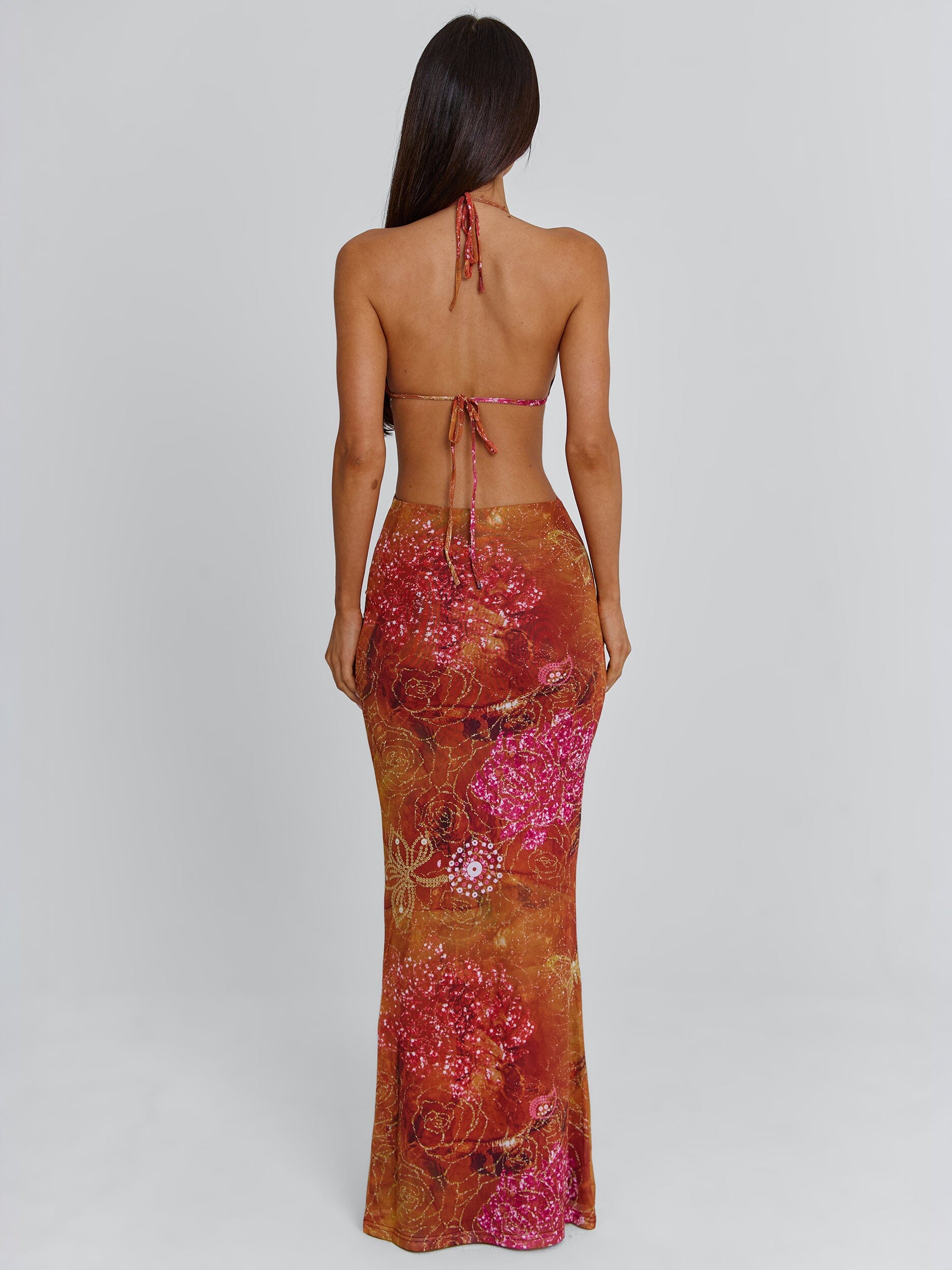 Women's Floral Maxi Dress | Bodycon Evening-5