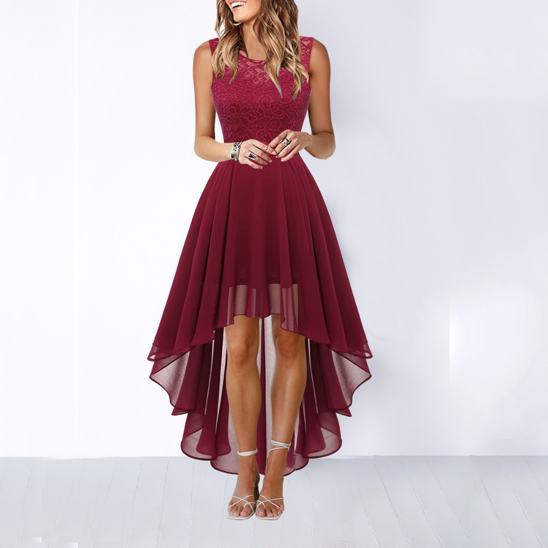Women's Wedding Guest Midi Dress | Lace A-Line-4