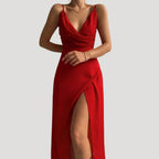 Women's Wedding Guest Maxi Dress | Wrap Slit-1