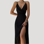 Women's Wedding Guest Maxi Dress | Wrap Slit-7