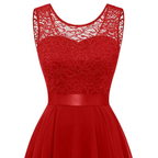 Women's Wedding Guest Midi Dress | Lace A-Line-3