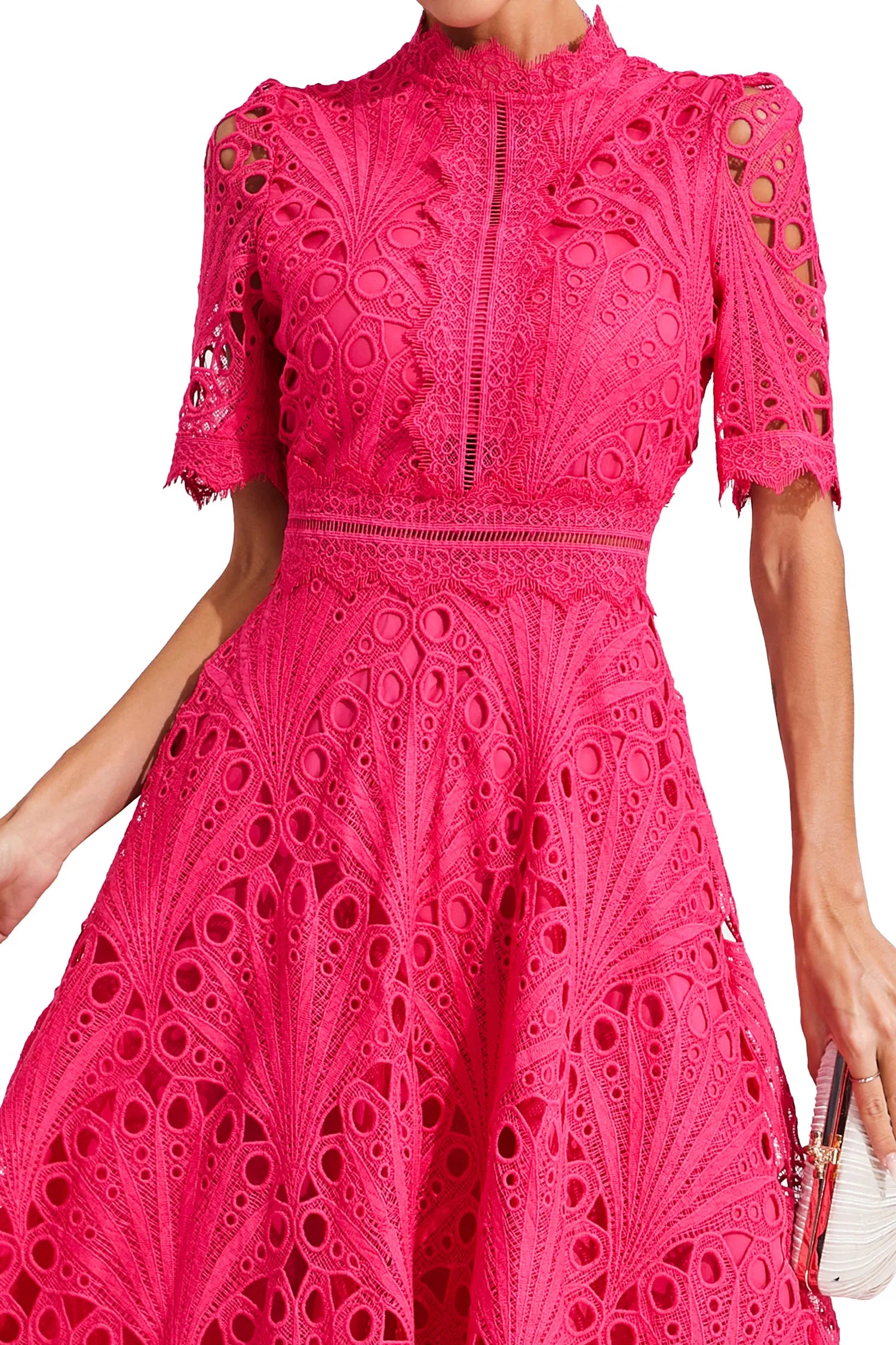 Women's Lace Midi Dress | Wedding Guest A-Line-9