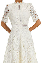 Women's Lace Midi Dress | Wedding Guest A-Line-15