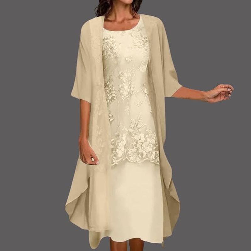 Women's Lace Midi Dress | Wedding Guest Elegant-2