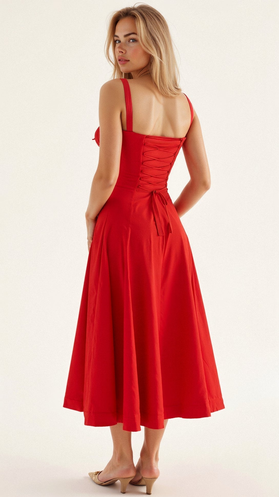 Women's Floral Midi Dress | Summer Corset-12