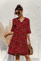 Women's Floral Mini Dress | Summer Ruffle Boho-6